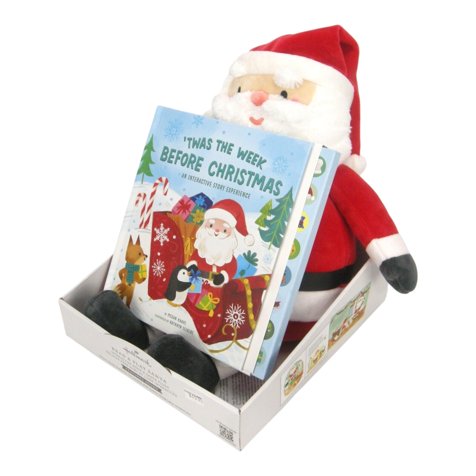 2024 Twas the Week Before Christmas Interactive Santa Plush and Book With Sound Hallmark Ornament (Santa Claus) KCX2018