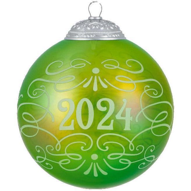 2024 Christmas Commemorative #12 - Citrus Green Blown-Glass Ball (Christmas Commemorative)