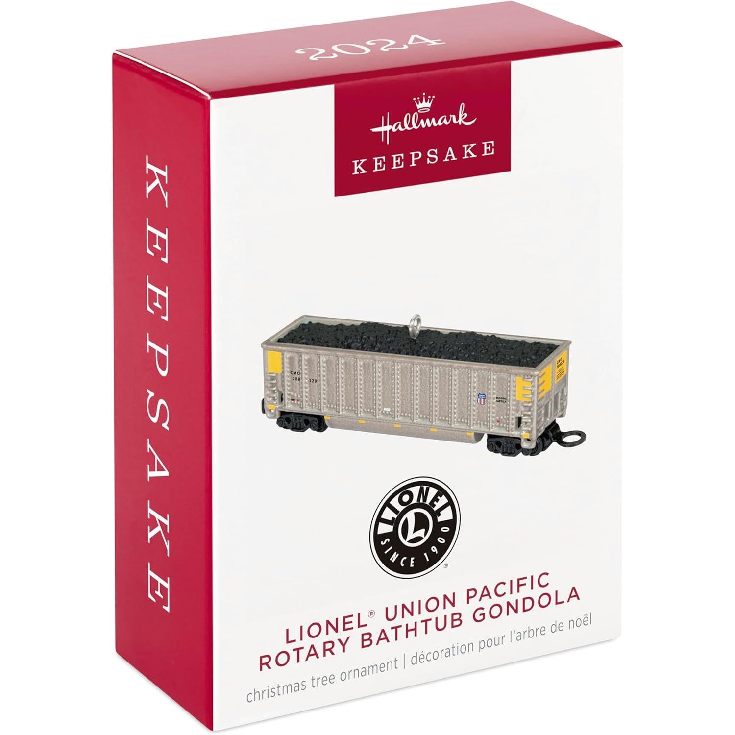 2024 Lionel Union Pacific Rotary Bathtub Gondola Hallmark Ornament (Lionel) QXI7021