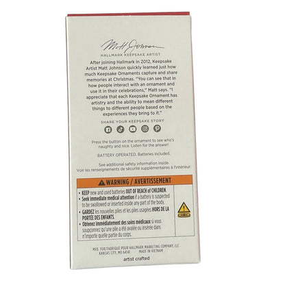 2024 Naughty or Nice? Hallmark Ornament (Elf) QGO3084