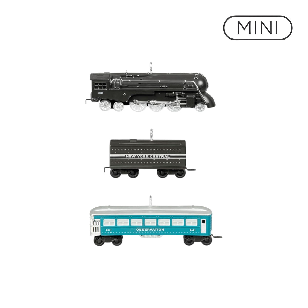 2024 Steam Locomotive, Tender & Observation Car Set Hallmark Ornament (Lionel) QXM9111 Image1