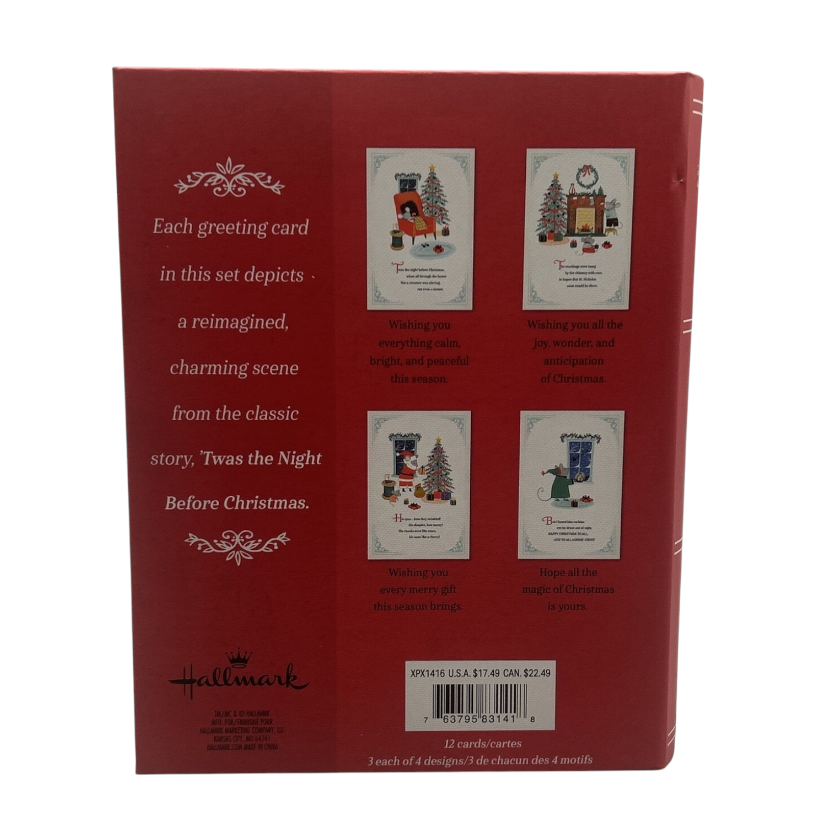 2024 Twas The Night Before Christmas Greeting Card Set Hallmark Ornament (Santa Claus) XPX1416