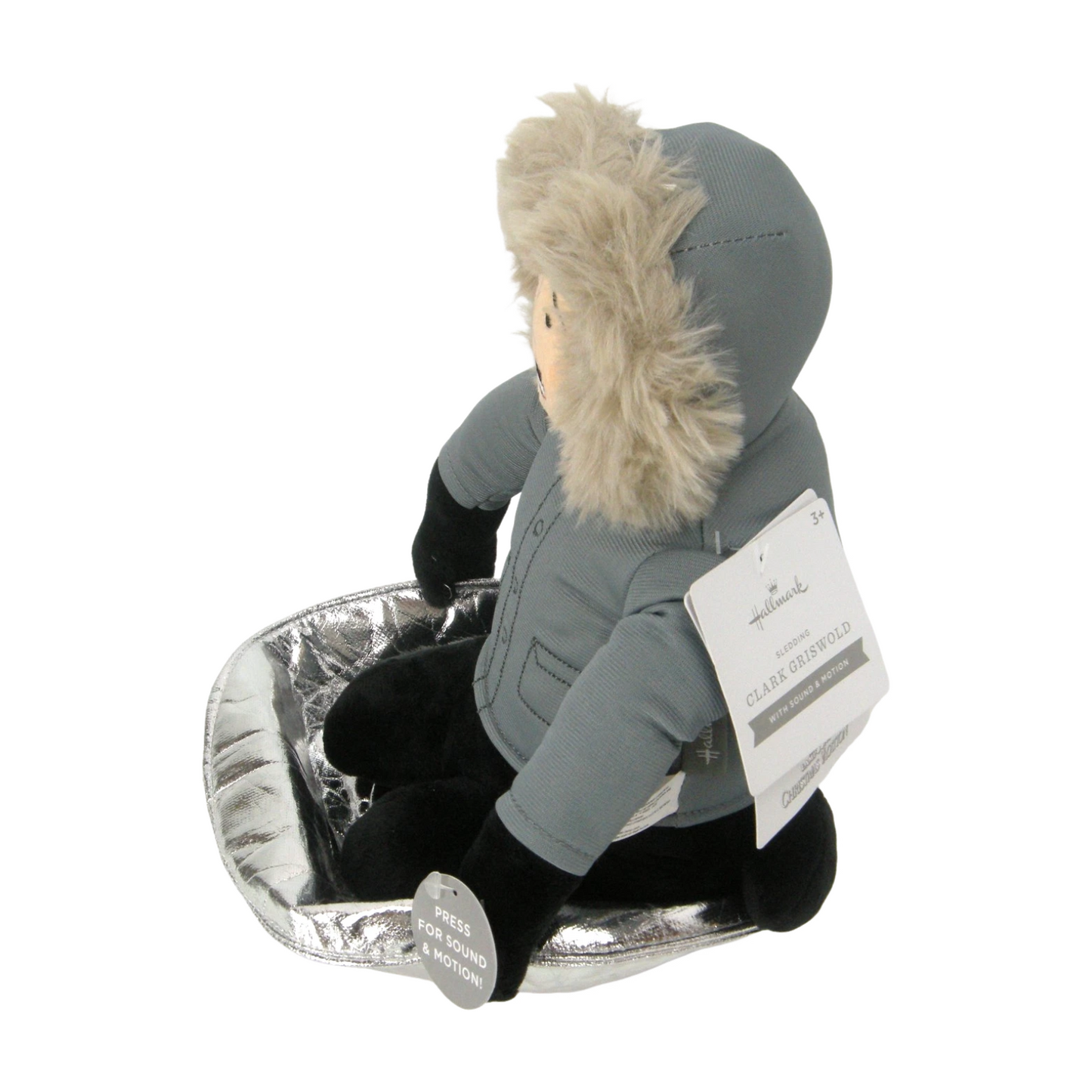 2025 Clark on Saucer Sled Plush with Sound and Motion (National Lampoon's Christmas Vacation) Hallmark Ornament XKT6146 Image5