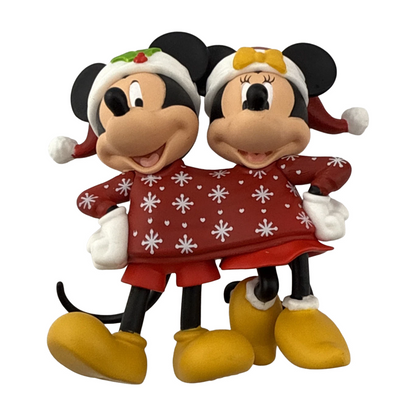 2025 Sweater-Sharing Sweethearts (Disney Mickey Mouse and Disney Minnie Mouse) QXD7152 Hallmark Ornament QXD7152 Image1
