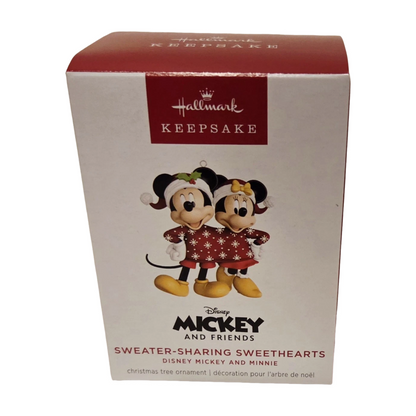 2025 Sweater-Sharing Sweethearts (Disney Mickey Mouse and Disney Minnie Mouse) QXD7152 Hallmark Ornament QXD7152 Image2
