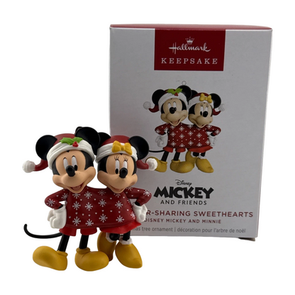 2025 Sweater-Sharing Sweethearts (Disney Mickey Mouse and Disney Minnie Mouse) QXD7152 Hallmark Ornament QXD7152 Image4
