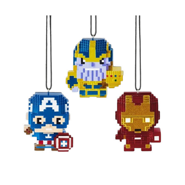 2HCM3441 Captain America, Iron Man, Thanos Hallmark Ornament (Marvel) 2HCM3441