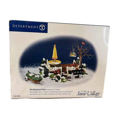 1999 “The Backyard Patio” (Set of 2) – Department 56 Original Snow Village, Item #52836