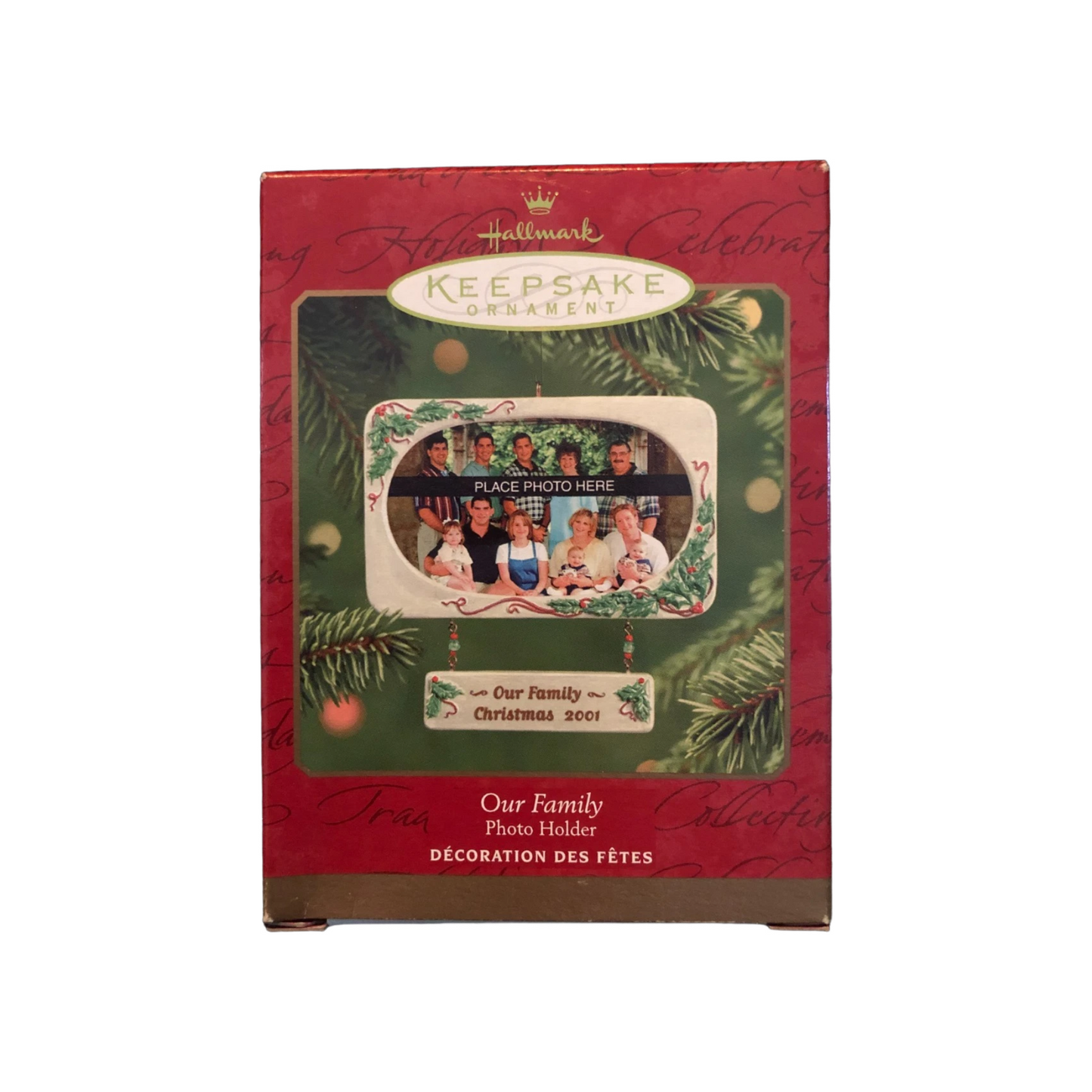 Hallmark Keepsake Ornament packaging with family photo holder design