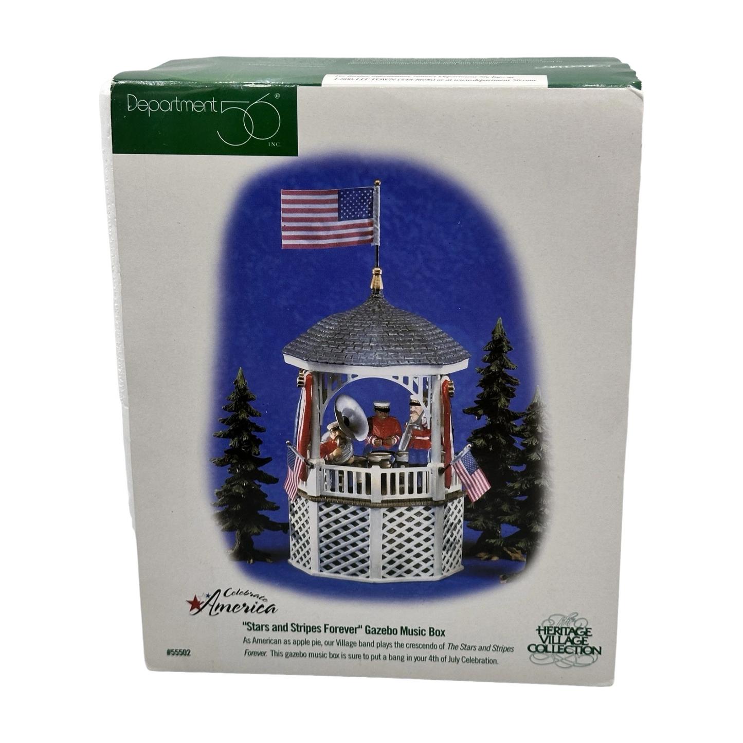 1990 Stars and Stripes Forever – Gazebo Music Box (Department 56) 55502