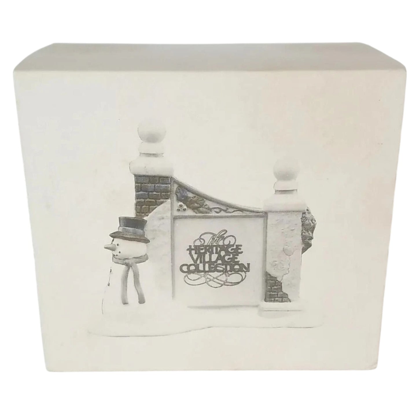 1989 Village Sign with Snowman (Heritage Village Series – Department 56, Item #1341354)