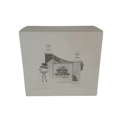 1989 Village Sign with Snowman (Heritage Village Series – Department 56, Item #1341354)