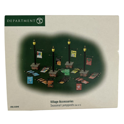 1999 (or effectively 2002) “Seasonal Lampposts (Set of 4)” – Department 56 Village Accessories, Item #56.53048