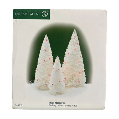1999 “Twinkling Lit Trees – White (Set of 3)” — Department 56 Village Accessories (Item #56.56723)