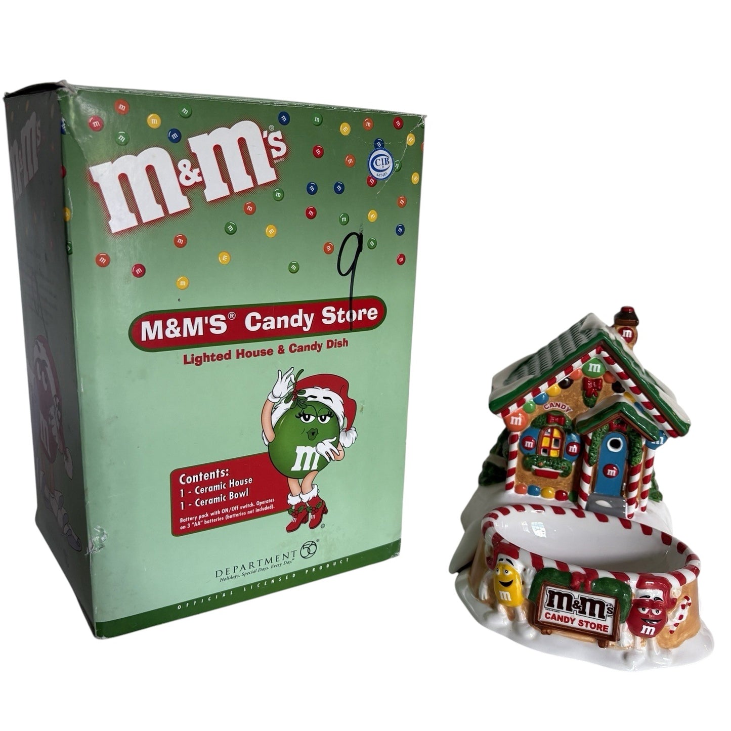 Vintage M&M'S Candy Store - Lighted House & Candy Dish (Department 56) 6231