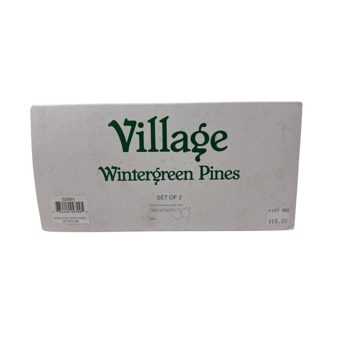 1997 “Wintergreen Pines (Set of 2)” – Village Accessories Series (Department 56 Item #52661)