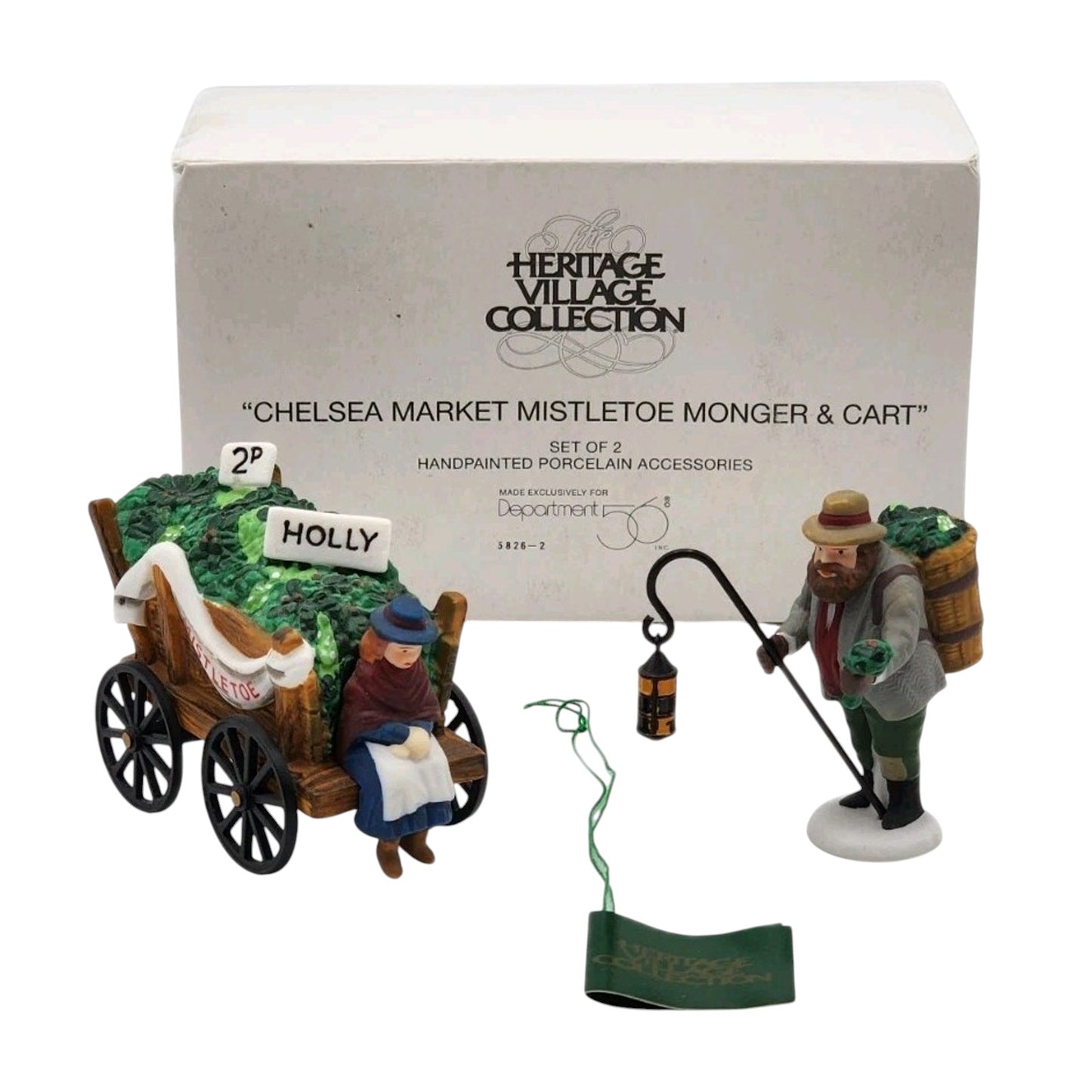 Vintage Chelsea Market Mistletoe Monger & Cart (Setof 2) (Department 56) 1433975