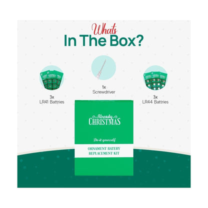 Batteries Replacement Kit (18 LR41, 18 LR44) for Magic Ornament + Vintage Ornaments QSB6066