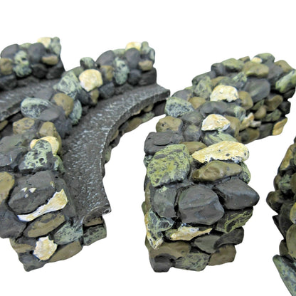 2001 “Fieldstone Curved Wall/Bench (Set of 4)” (Village Accessories Series – Department 56)