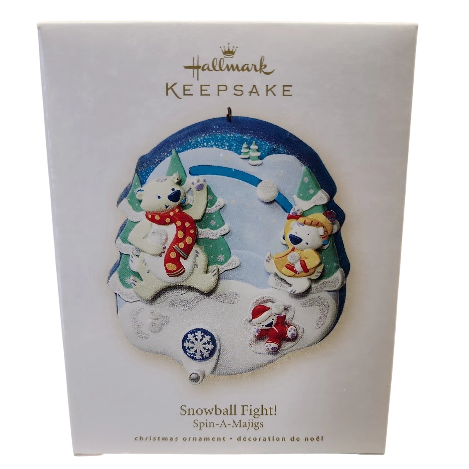 2008 Snowball Fight! Hallmark Ornament (Spin-A-Majigs) QP1114