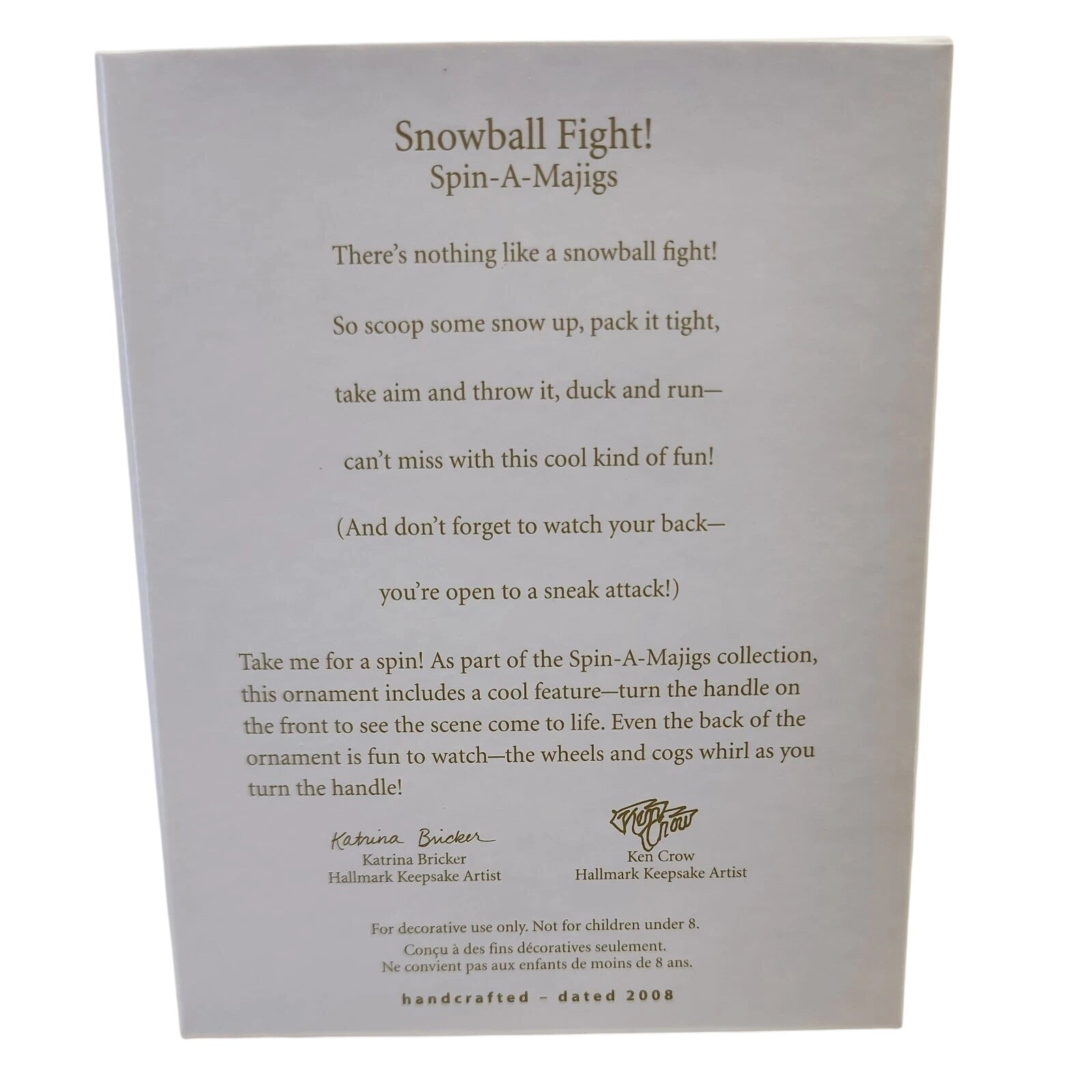 2008 Snowball Fight! Hallmark Ornament (Spin-A-Majigs) QP1114