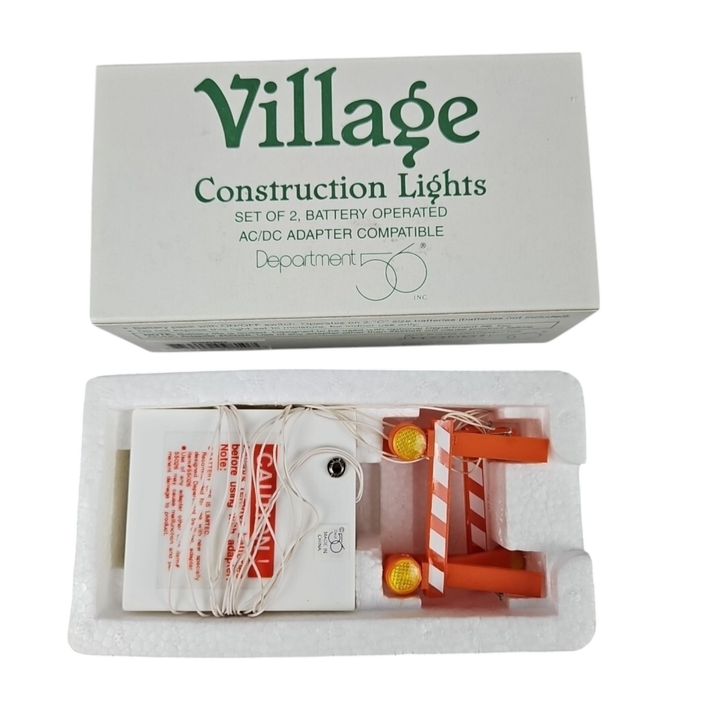 Vintage Contruction Lights (Set of 2, Battery Operated) (Department 56) 52680