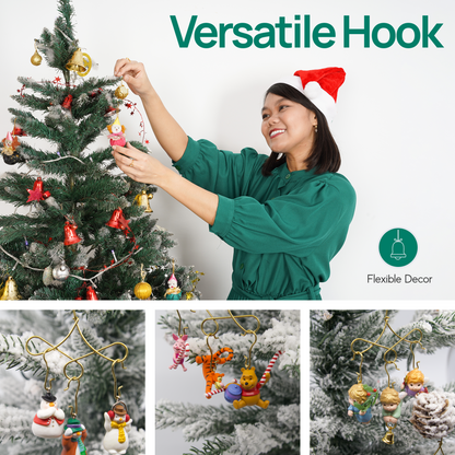 25 Gold Brass Hangers for Miniature Christmas Ornament - Crochets Stylisés Each Holds 3 Miniature QXM6502, QXM3246