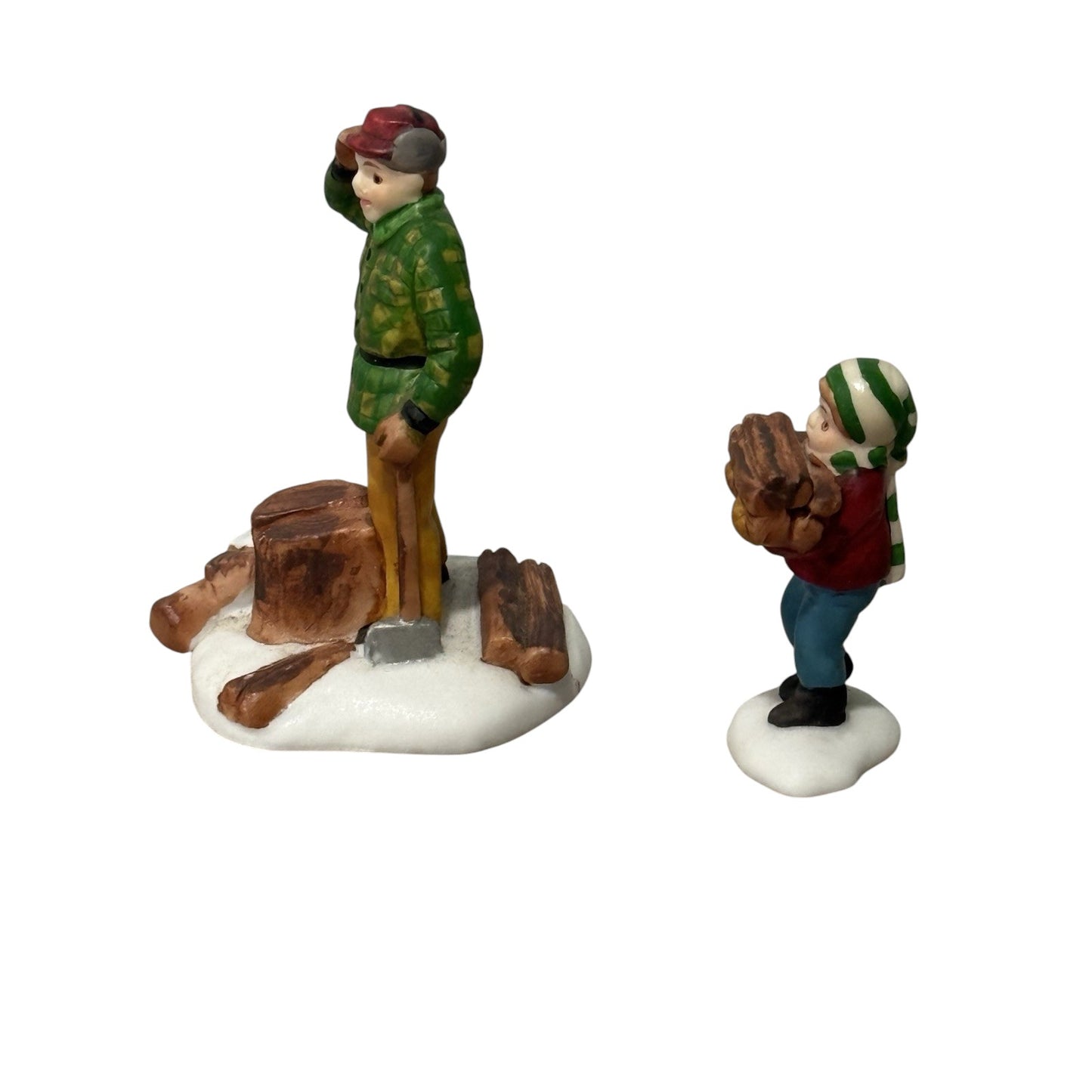 1988 “Wood Cutter and Son” (Heritage Village Collection) – Set of 2