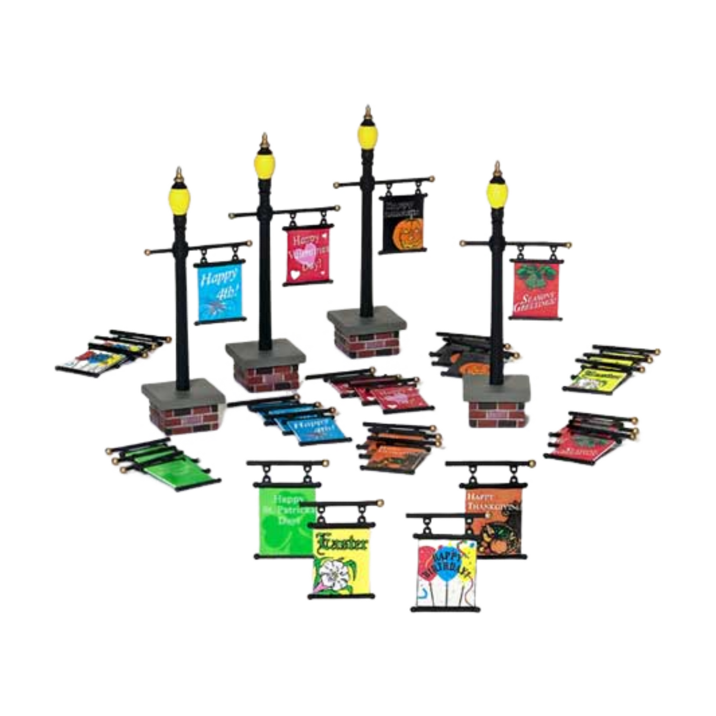 1999 (or effectively 2002) “Seasonal Lampposts (Set of 4)” – Department 56 Village Accessories, Item #56.53048