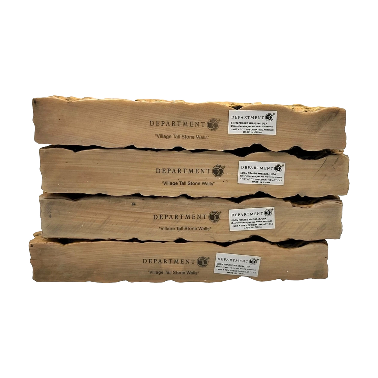 1999 “Village Tall Stone Walls” (Set of 4) – Department 56 Village Accessories