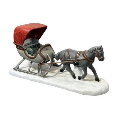 1980 One Horse Open Sleigh – Hand-Painted Porcelain (Department 56) – Item #5982-0