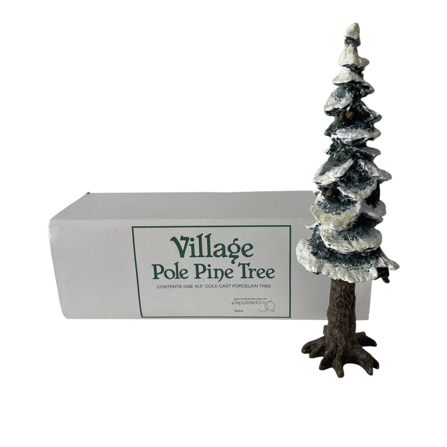 Vintage Village Pole Pine Tree 10.5 Inches Cold Cast Porcelain Tree (Department 56) 1325679
