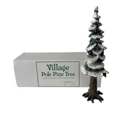 Vintage Village Pole Pine Tree 10.5 Inches Cold Cast Porcelain Tree (Department 56) 1325679