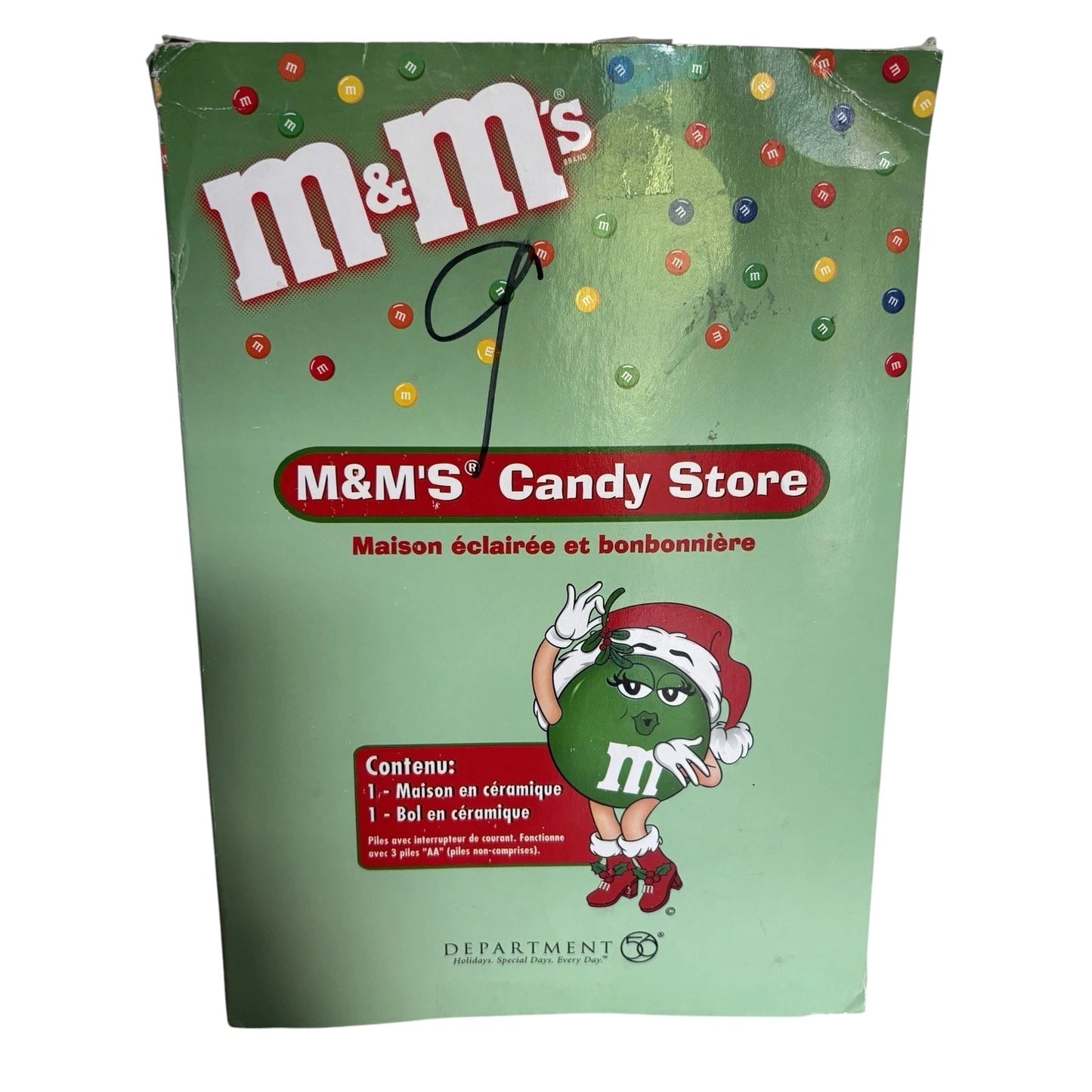 Vintage M&M'S Candy Store - Lighted House & Candy Dish (Department 56) 6231