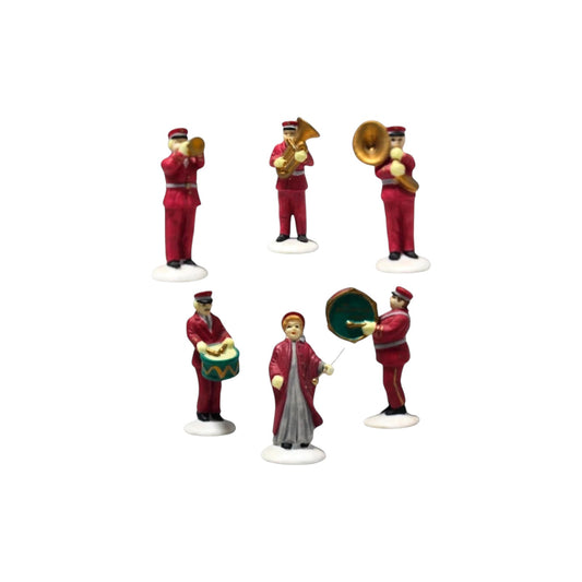 6 Salvation Army Figures in Red Band Uniforms with Musical Instruments Image1