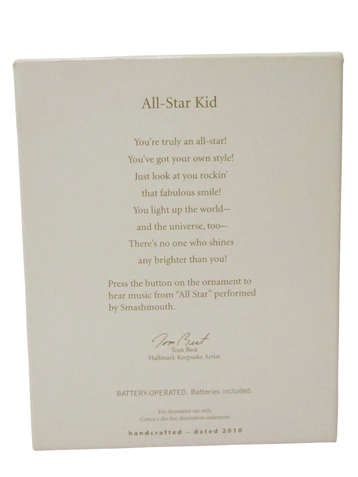 1999 All-Star Kid Hallmark Ornament (Photo Holder) QXG7046