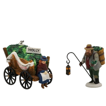 Vintage Chelsea Market Mistletoe Monger & Cart (Setof 2) (Department 56) 1433975