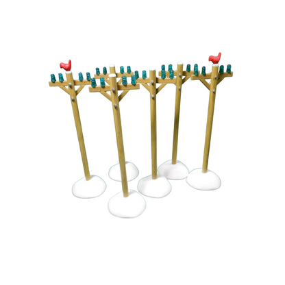 1997 “The Telephone Poles” (Set of 6) – Department 56 Village Accessories – Item #52656