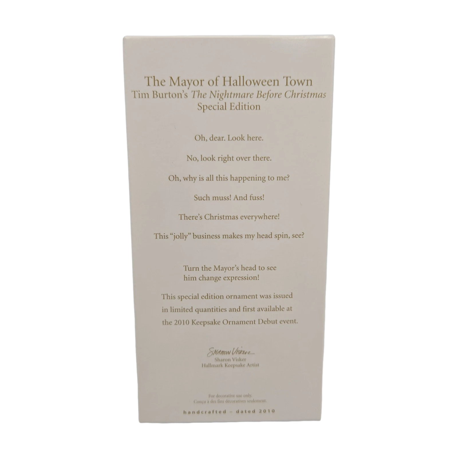 2010 The Mayor of Halloween Town Hallmark Ornament (Tim Burton's The Nightmare Before Christmas) QXE3006