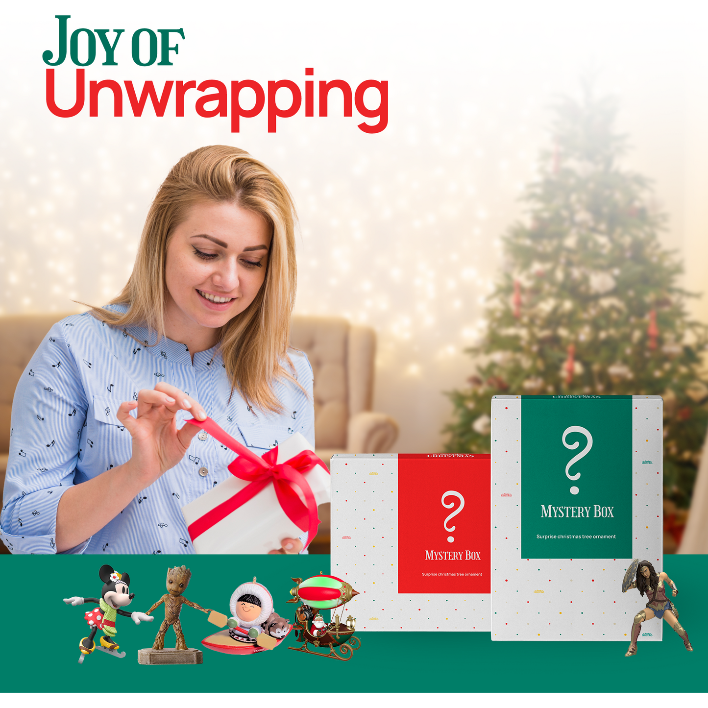 100 Gold Brass Miniature Ornament Hooks with Tin Storage Box & Bonus Ornament