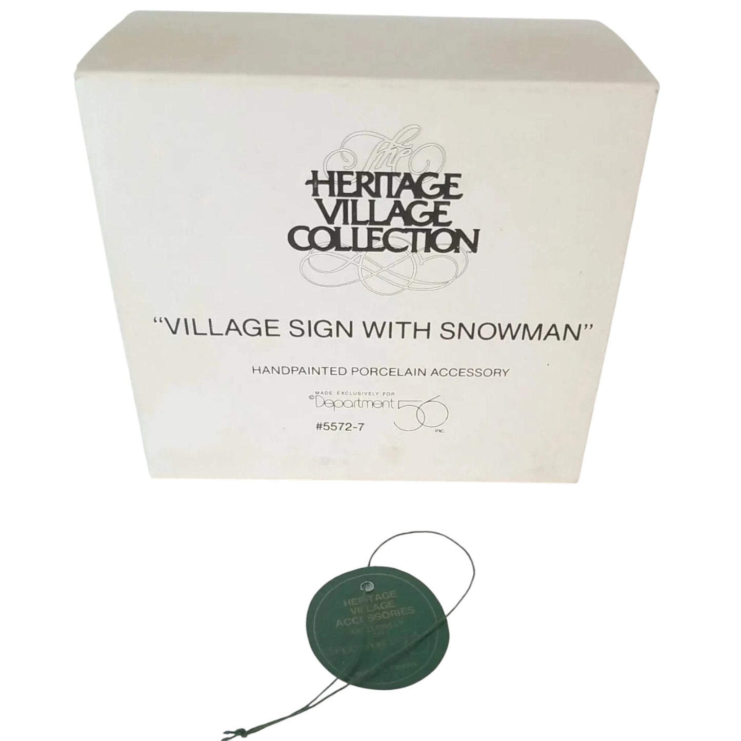 1989 Village Sign with Snowman (Heritage Village Series – Department 56, Item #1341354)