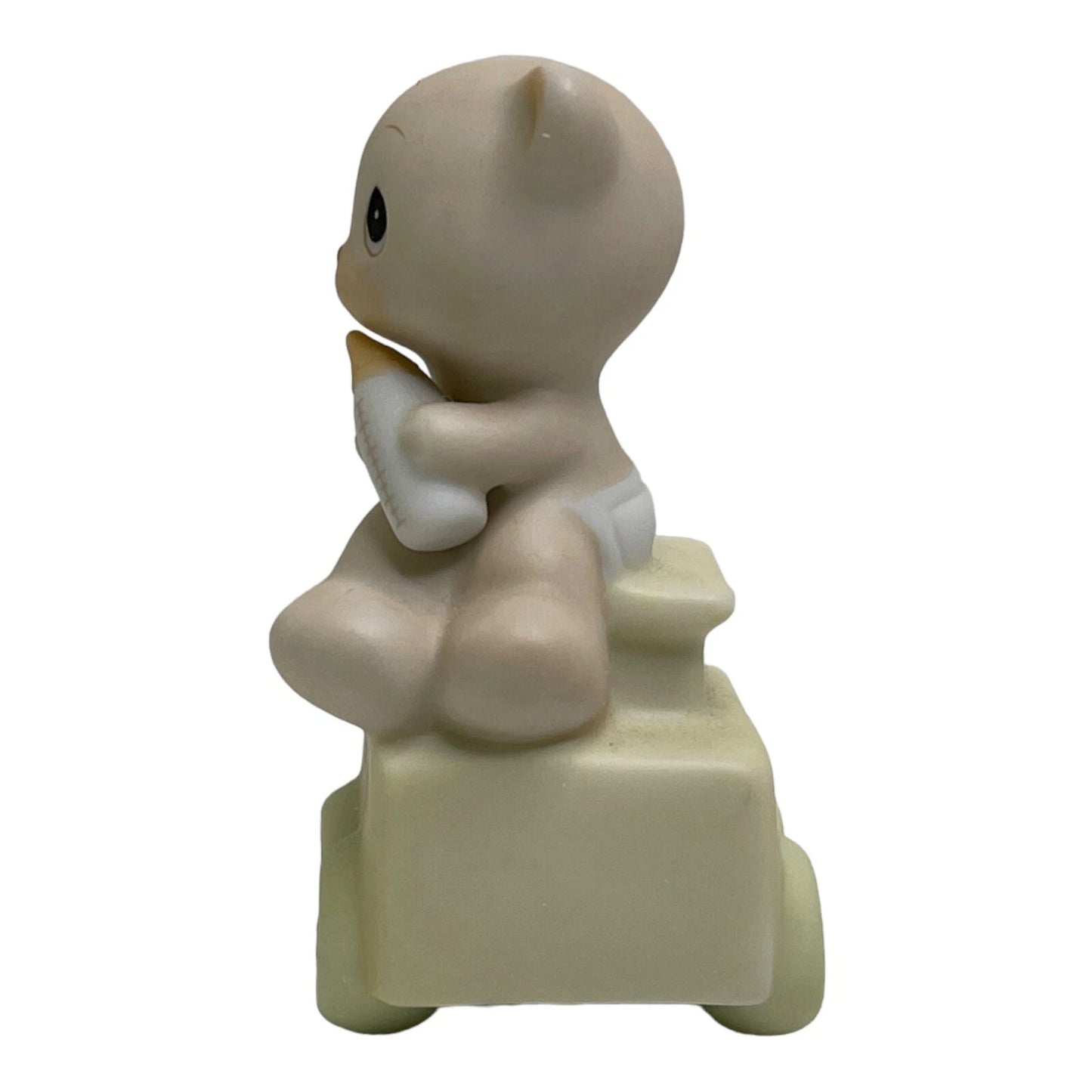 Adorable Birthday Train Figurine with Teddy Bear for Baby - 2.75 inches