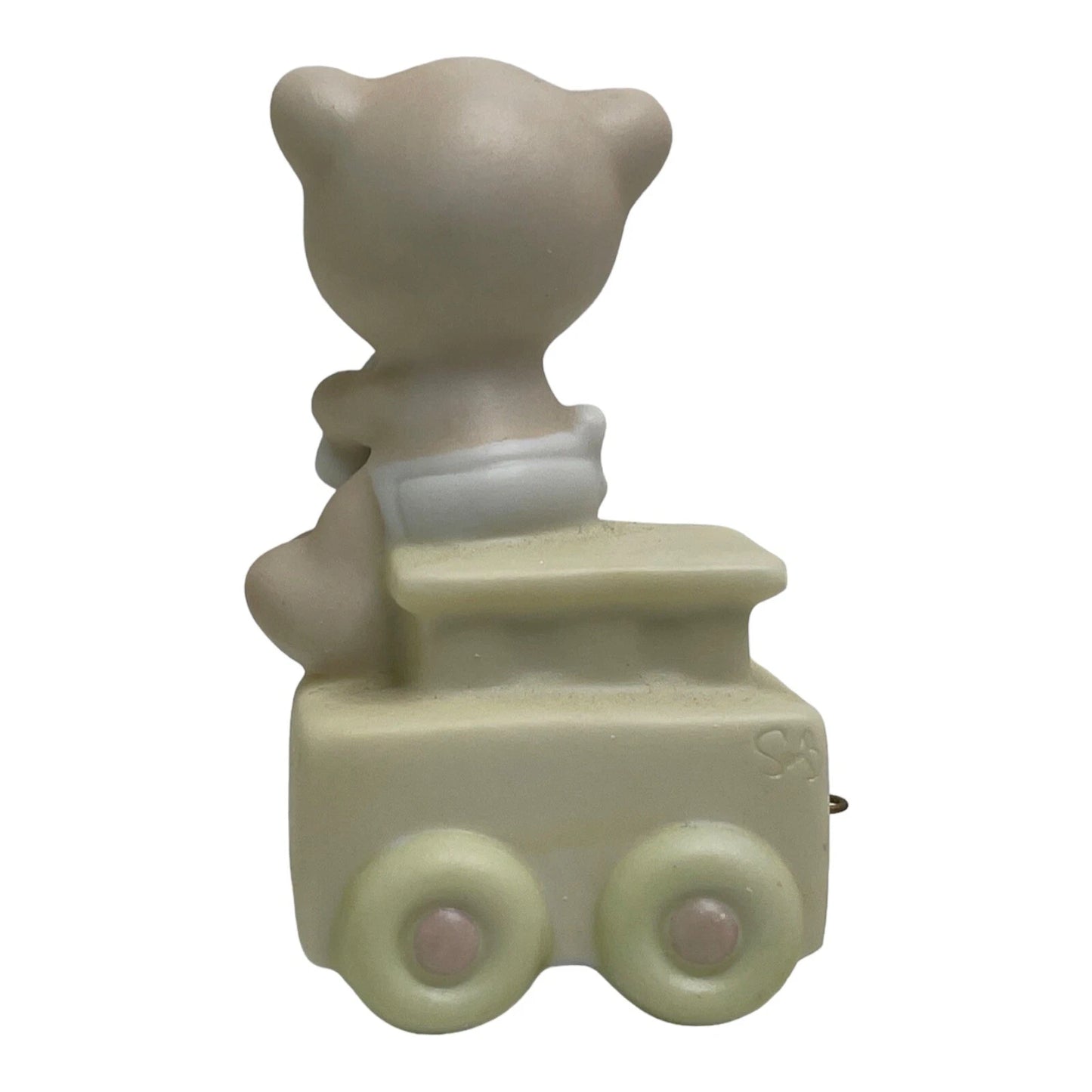 Adorable Birthday Train Figurine with Teddy Bear for Baby - 2.75 inches