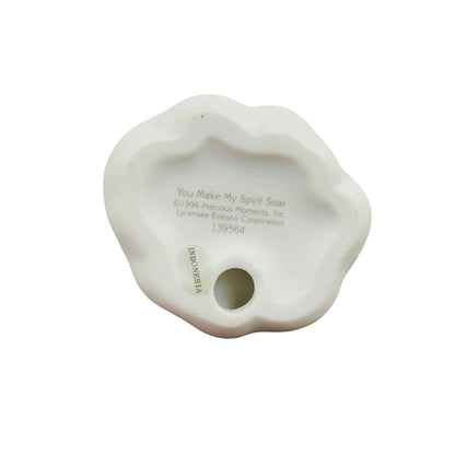 Adorable Child Figurine with Halo Holding Paper Plane - Sparking Joy and Imagination