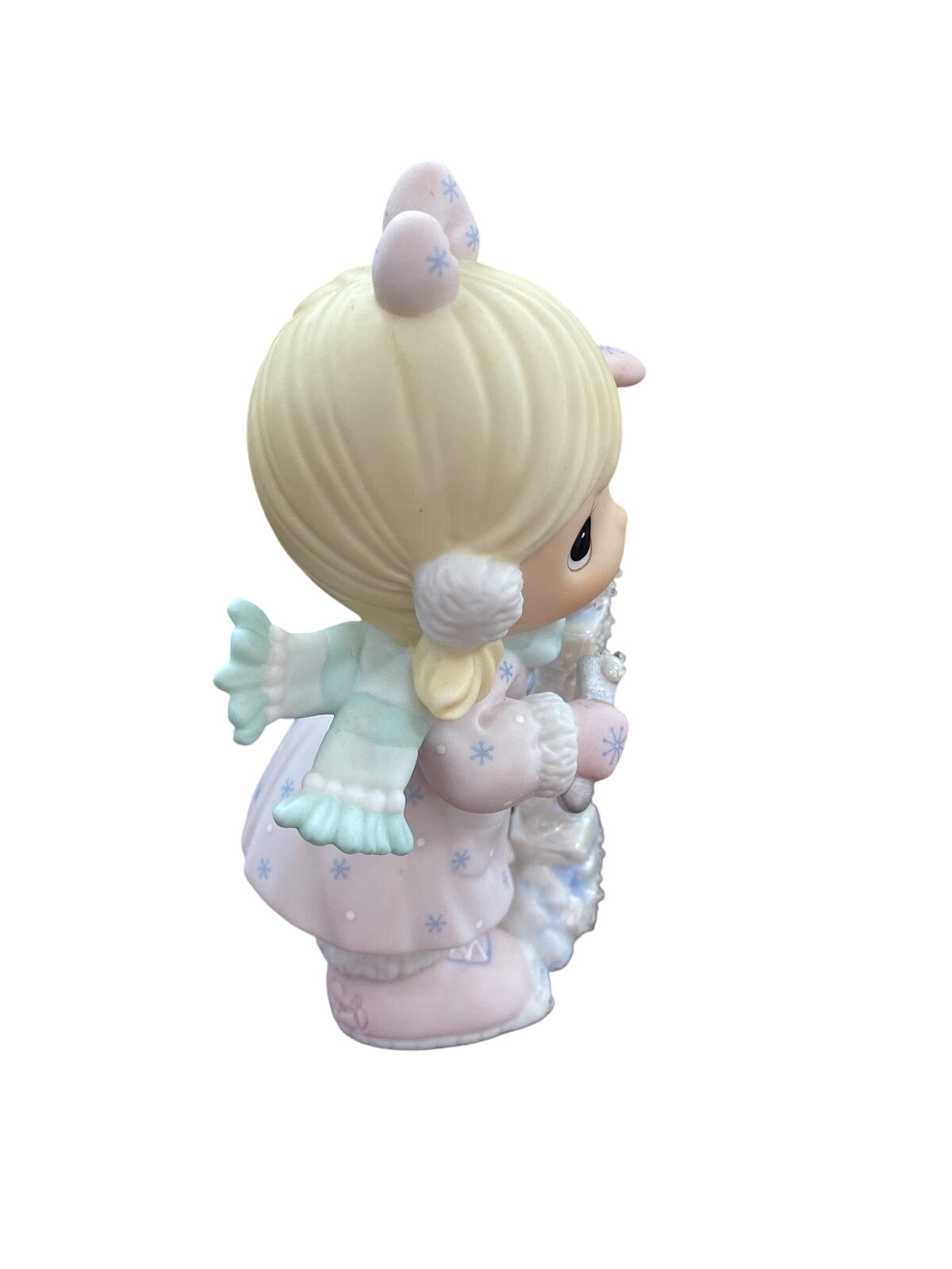 Adorable Precious Moments Girl and Dog Figurine: Heartwarming Letter Writing Moment