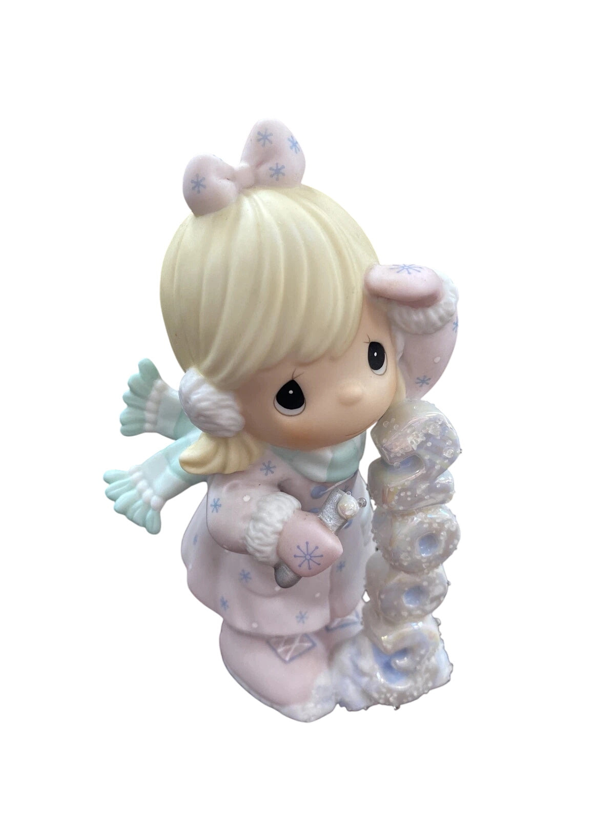 Adorable Precious Moments Girl and Dog Figurine: Heartwarming Letter Writing Moment