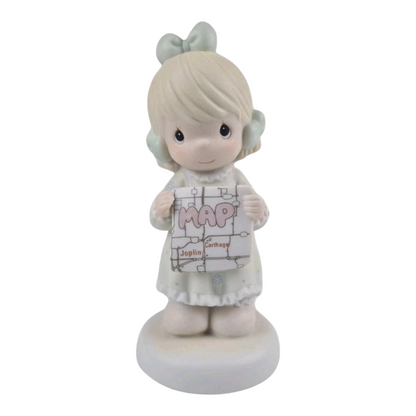 Adventure Themed Precious Moment: Map, Girl & Little Girl - Perfect Porcelain Figurine for Collection or Gift