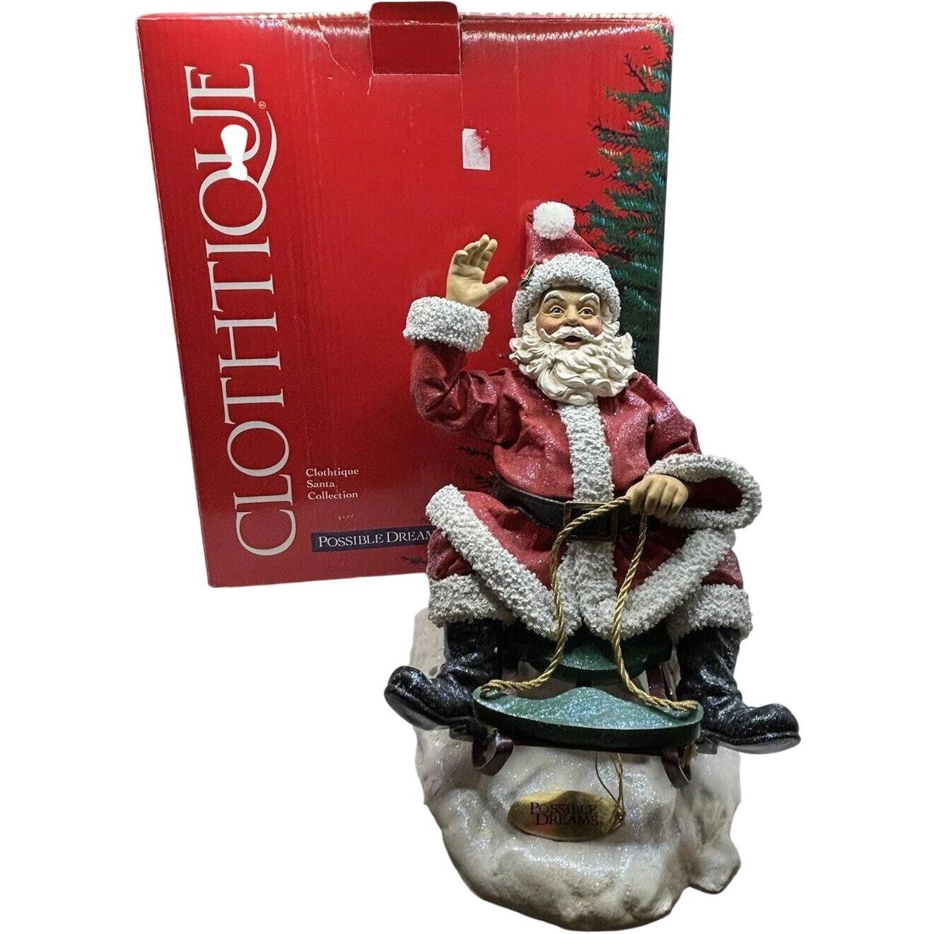 Clothtique 2000 Possible Dream Santa's Snow Day Xmas Figure - Festive Holiday Decor