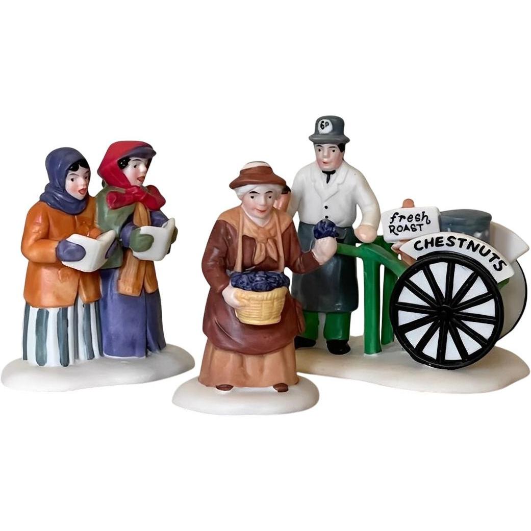 Department 56 Accessory "Violet Carolers Chestnut Vendor" - Charming Holiday Scene