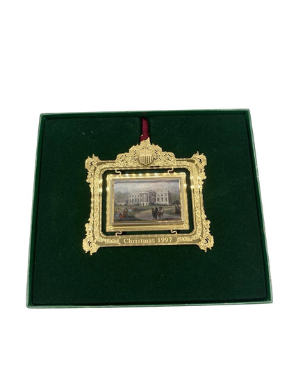 Gold-Plated White House Christmas Ornament - President Franklin Pierce Tribute